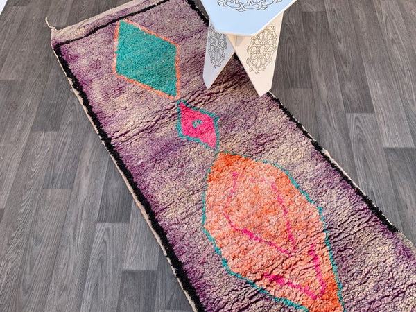 Runner Moroccan rug, 2x9ft, Vintage berber rug, Azilal rug, Tribla rug, Old Morocco corridor carpet ,Woven rug, klim rug