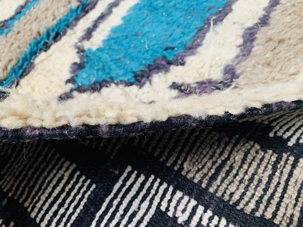 Vintage berber rug 5x8ft, Moroccan boujaad rugs, Moroccan bohemian boujaad rug, beni ourain rug-Berber rug-wool rug,