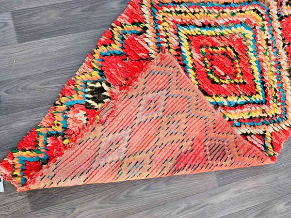 Long vintage Hallway Rug 3x11 ft ,Moroccan berber hallway rug, Old Morocco corridor carpet ,Boujad runner Rug
