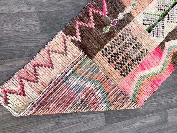 Vintage runner rug, 2x9 ft, Hallway rug,Azilal rug, Moroccan berber rug, Woven rug, Beni ourain rug, Vintage area rug