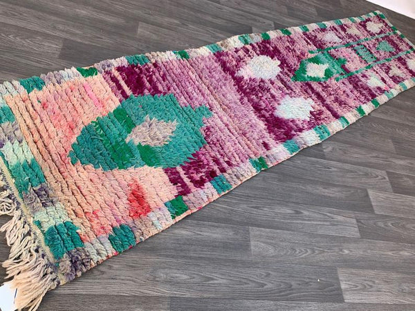 Authentic hallway runner rug 2x10 ,Old Moroccon rug, Moroccan Boujad Rug ,Handmade Old Moroccan Rug ,Berber carpet