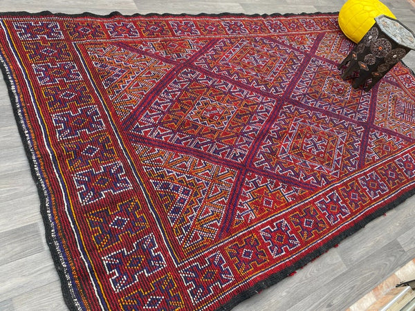 Moroccan Rug 6x12ft ,Gorgeous vintage rug ,berber moroccan carpet rug , Handmade Old Moroccan Rug, Stunning Boujad Rug , Berber carpet