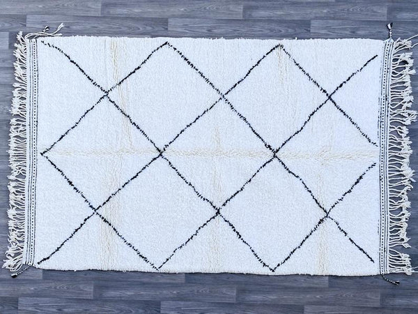 Moroccan rug 5x8ft, moroccan berber carpet, beni ourain rug, tapis marocain, moroccan berber rug, handmade rug, berber rug, area rug, Tribal rug