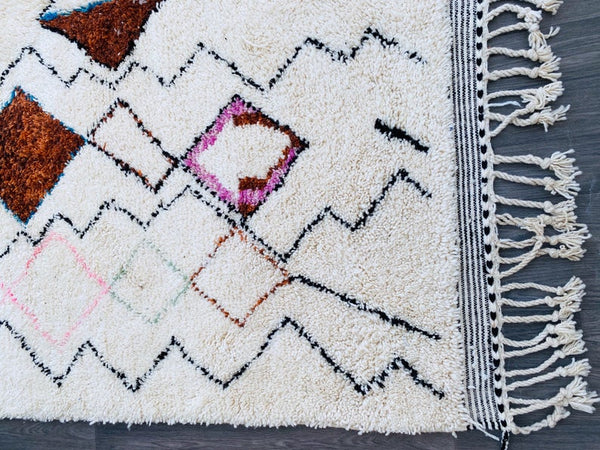 Moroccan rug 8x11ft, Antique azilal rug, Vintage Berber, Moroccan Rag rug, Beni ourain rug, Woven rug, Vintage area rug, Kilim wool rug