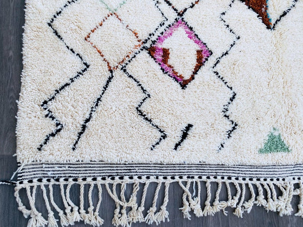 Moroccan rug 8x11ft, Antique azilal rug, Vintage Berber, Moroccan Rag rug, Beni ourain rug, Woven rug, Vintage area rug, Kilim wool rug