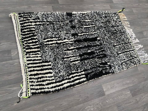 Small Moroccan Rug, Beni Ourain Style Rug, Boho Rug, Large Soft Floor Mat, Moroccan Carpet, Geometric moroccan wool rug, carpet bohemian rug