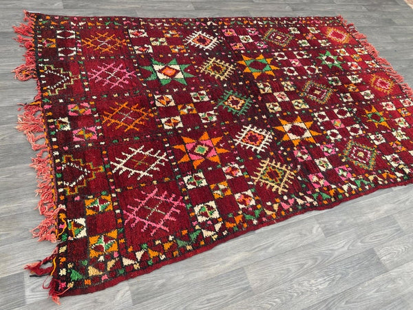 Large vintage rug 6x9 ft , Berber carpet , Boujad rug ,Beni ourain rug , Beni ouarain rug , Moroccan rug , carpet bohemian rug, Area rug,
