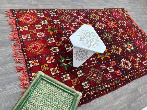 Large vintage rug 6x9 ft , Berber carpet , Boujad rug ,Beni ourain rug , Beni ouarain rug , Moroccan rug , carpet bohemian rug, Area rug,