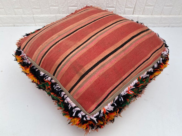 Moroccan Floor Pillow 24x24 in-Moroccan Berber Floor Pillow -square Handmade floor cushion -floor pillow cover -Floor Pillow- boujad Pouf