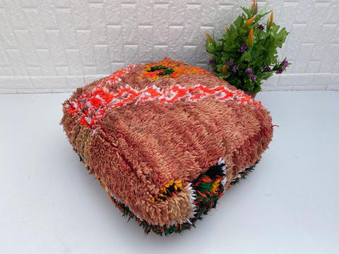 Moroccan floor cushion, Footstool, Decor Moroccan pouf, Berber art Boujaad pouf, Home chair ,Handmade poufs ,Moroccan design Gift .