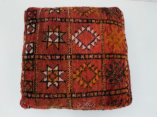 Square Moroccan Floor cushion ,Boujaad pouf , Handmade from Boujad rug, Berber Moroccan Floor cushion , armchair, sofa pillow