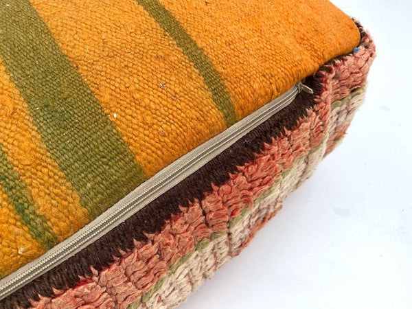 Moroccan Floor Cushion- Home Decor Square Design Boujaad -Footstool Pouf -Wool Handmade Pillow- Home Chair- Floor Cushion Pouf