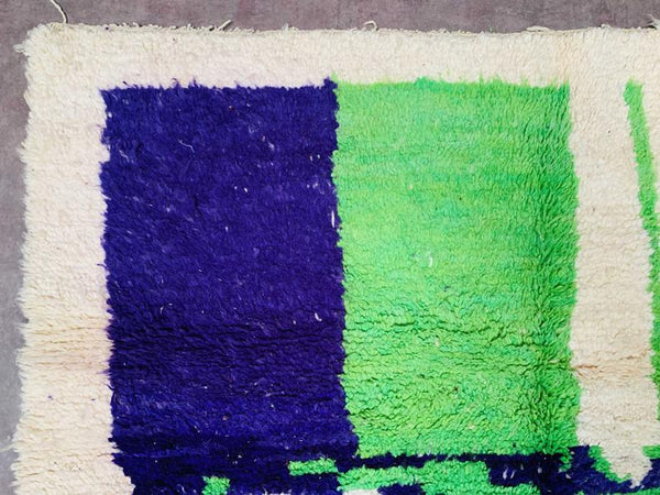 Moroccan Vintage Handmade Rug 5x8, boujaad Rug, Moroccan Berber Carpet, Boujaad Wool Medium Rug.