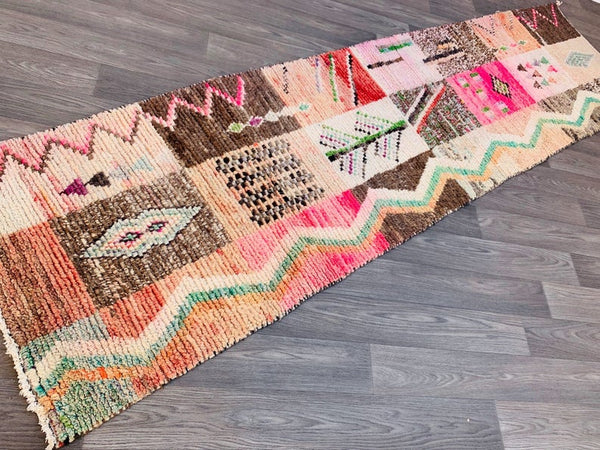 Vintage runner rug, 2x9 ft, Hallway rug,Azilal rug, Moroccan berber rug, Woven rug, Beni ourain rug, Vintage area rug