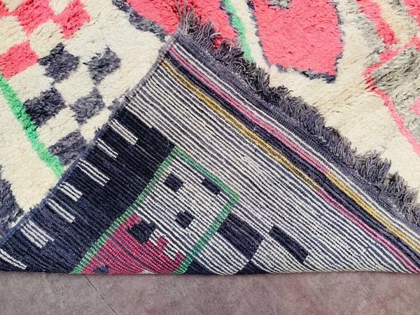 Boujad Vintage Moroccan Rug 5x8 - Vintage Moroccan Boujad Rug, Wool Boujad Carpet. handmade rug , Tapis Boujad.