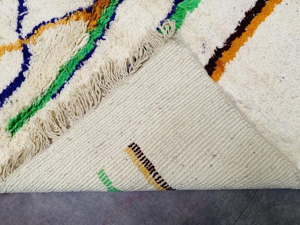 Moroccan Vintage Handmade Rug 5x8, boujaad Rug, Moroccan Berber Carpet, Boujaad Wool Medium Rug.