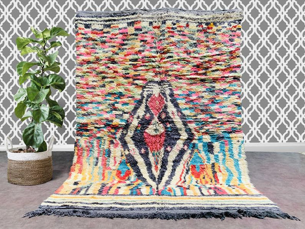 6x8 Handmade Boujaad Rug - Fantastic rug - bohemian rug - moroccan rugs - boujaad moroccan rug - Beni Ourain rug
