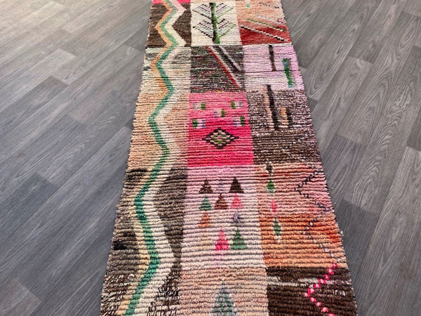 Vintage runner rug, 2x9 ft, Hallway rug,Azilal rug, Moroccan berber rug, Woven rug, Beni ourain rug, Vintage area rug