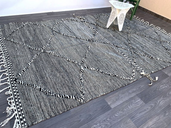 Moroccan Rug 6x9 -Gorgeous Klim carpet - Authentic berber Moroccan rug-Large Authentic Flat Moroccan rug -Kilim wool rug