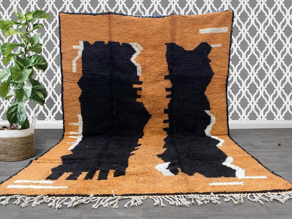 Moroccan Vintage Rug 9x12 ft Azilal Moroccan Rug Tapis Teppich Berber Mid Century rug, Beni ourain rugs, Rug,Elegant Soft Azilal