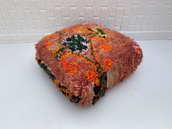 Moroccan Floor Pillow 24x24 in-Moroccan Berber Floor Pillow -square Handmade floor cushion -floor pillow cover -Floor Pillow- boujad Pouf