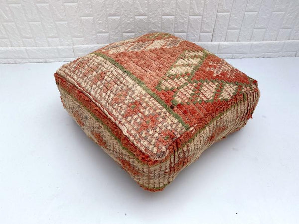 Moroccan Floor Cushion- Home Decor Square Design Boujaad -Footstool Pouf -Wool Handmade Pillow- Home Chair- Floor Cushion Pouf