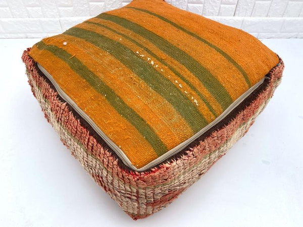 Moroccan Floor Cushion- Home Decor Square Design Boujaad -Footstool Pouf -Wool Handmade Pillow- Home Chair- Floor Cushion Pouf