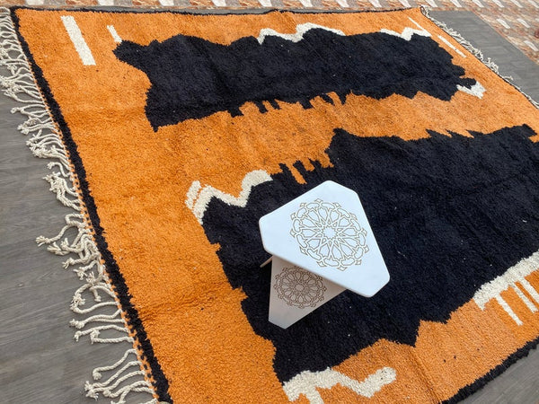 Moroccan Vintage Rug 9x12 ft Azilal Moroccan Rug Tapis Teppich Berber Mid Century rug, Beni ourain rugs, Rug,Elegant Soft Azilal