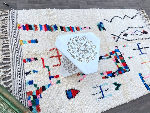 Vintage Moroccan rug , Hand-knotted rug, All Wool rug, Beni ourain rug, Moroccan berber rug, Beni ourain rug ,Azilal rug,unique carpet